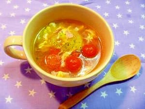 ミニトマトとセロリで簡単スープ☆